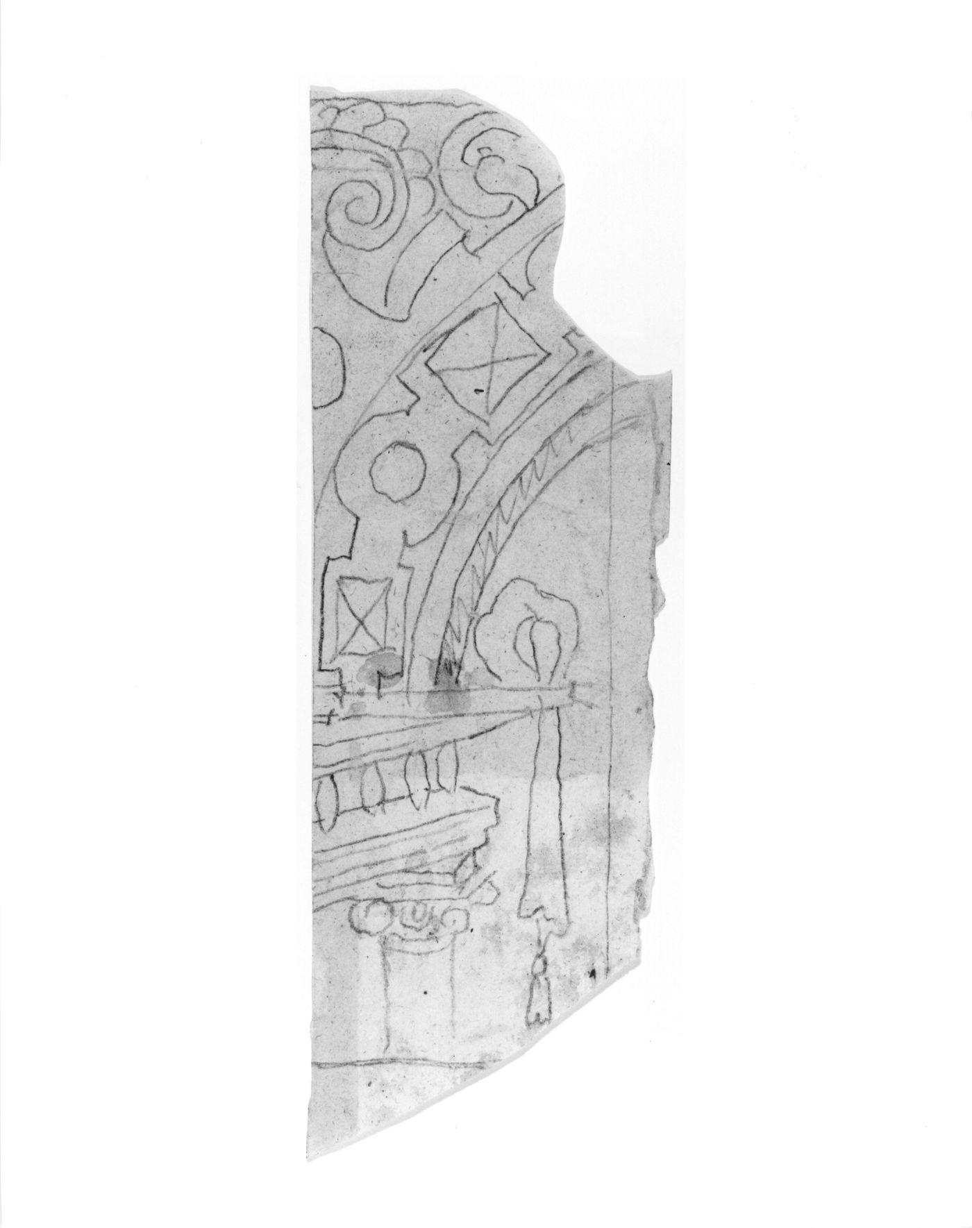Fragment - detail of column, entablature, arch and pendentive
