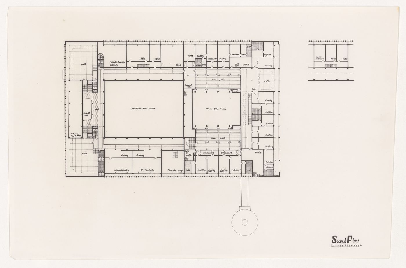 Second floor plan for Government House, Addis Ababa, Ethiopia