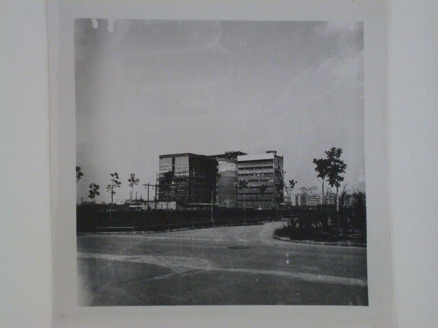 Exterior view of the All-Union Electro-Technical Association administration building under construction, Moscow