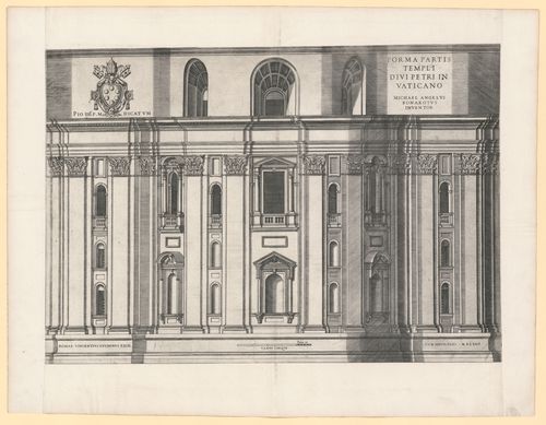 Partial elevation of Michelangelo's project for Basilica di San Pietro, Rome