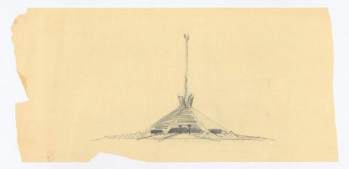 Sketched elevation, North Christian Church, Columbus, Indiana