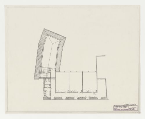 Second floor plan for an addition to an existing building, possibly a school, Limburg an der Lahn, Germany