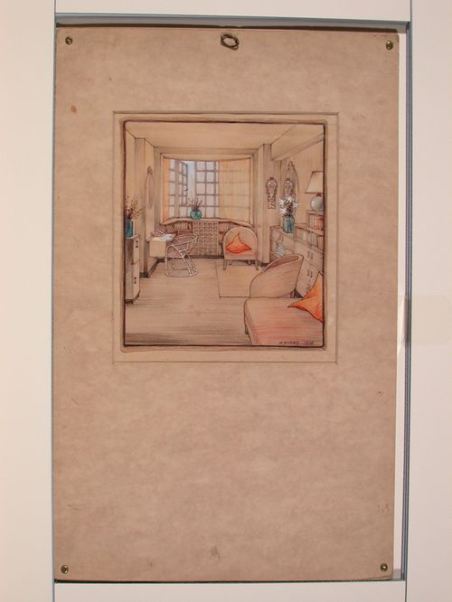 Interior perspective showing a room in Chelsea Cloisters, England