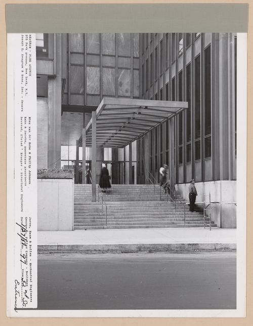 Seagram building under construction, 375 Park avenue, New York, N.Y., 52nd street entrance