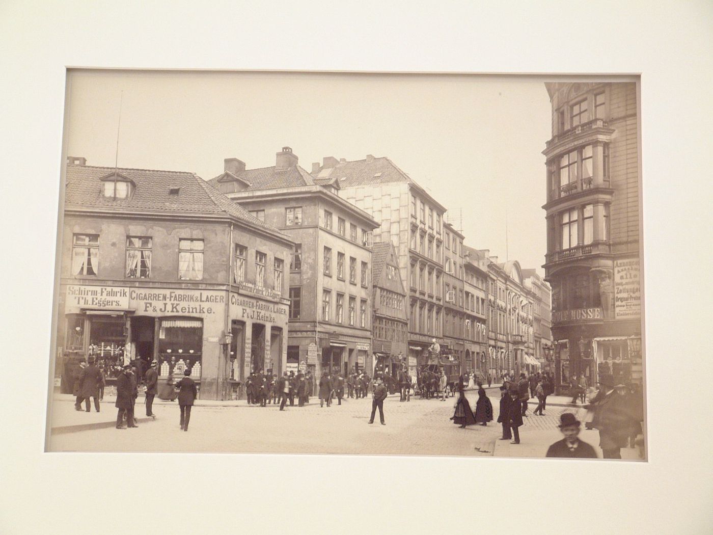 View of intersection of Never Wall and Admiralitatstrasse, Hamburg, Germany