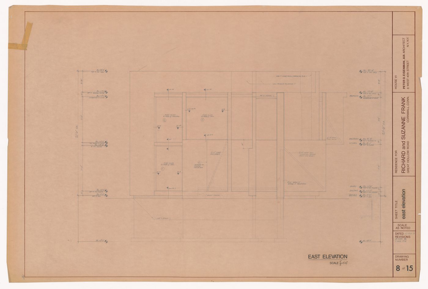 Elevation for House VI, Cornwall, Connecticut