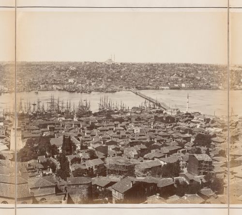 Section of a panorama of Constantinople (now Istanbul, Turkey) from the Galata Tower