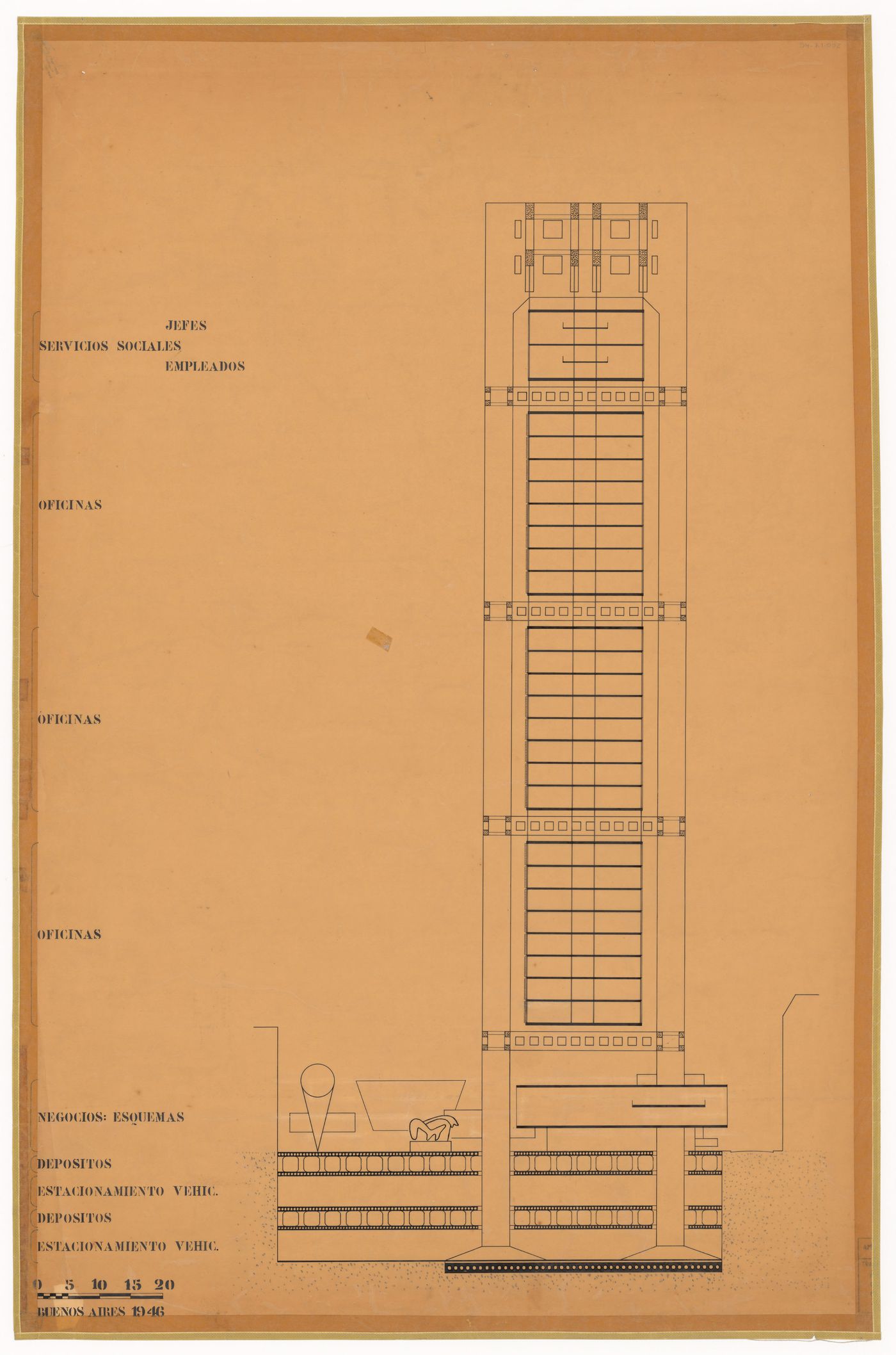 Elevation for Edificio suspendido de oficinas