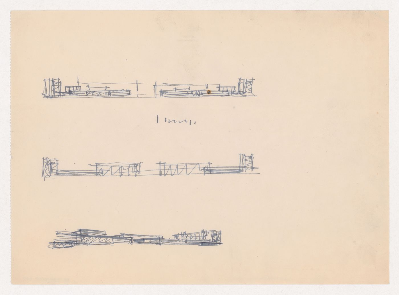 Sketch elevations and perspective sketch for Illinois Institute of Technology