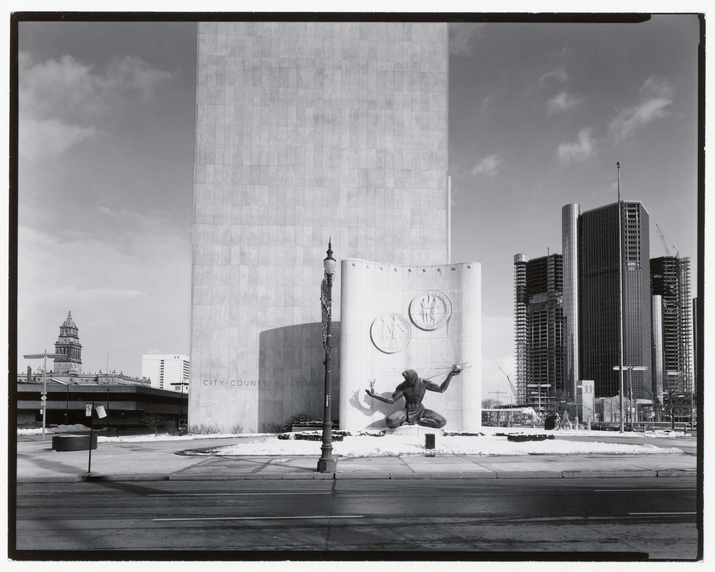 City County Building, Wayne County, Old Court House at far left, Detroit, Michigan