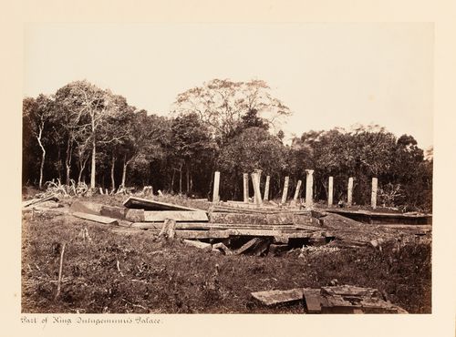 View of pavilions, King Mahasen's Palace, Anuradhapura, Ceylon (now Sri Lanka)