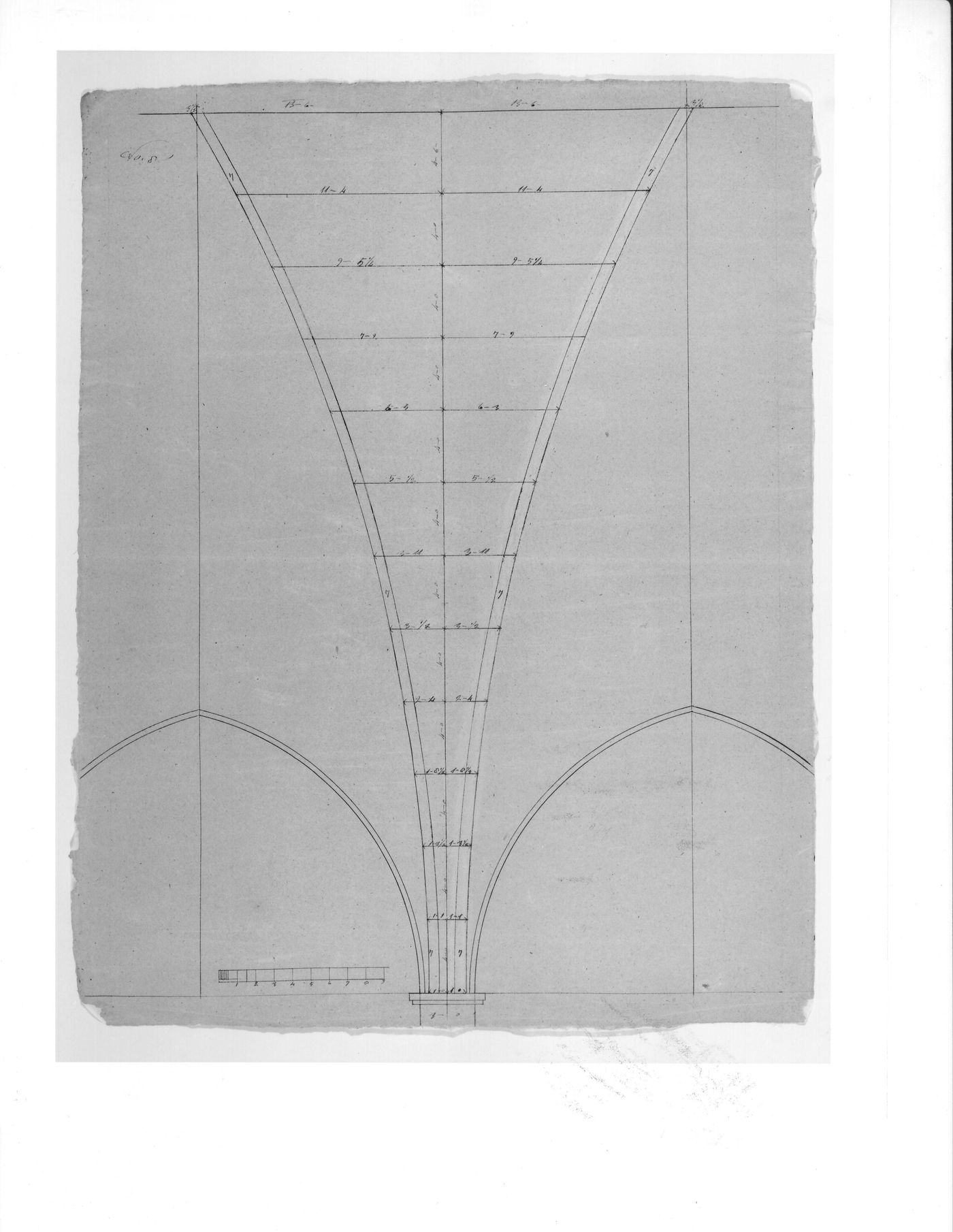 Elevation for a ribbed ceiling vault for Notre-Dame de Montréal