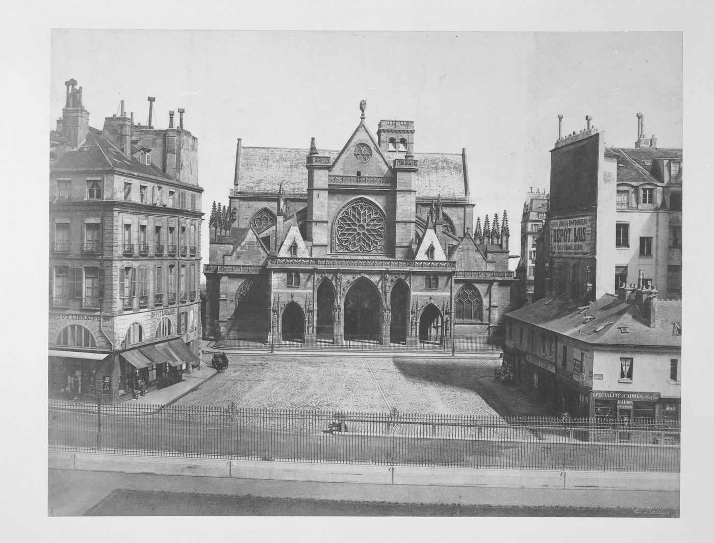 St. Germain l'Auxerrois, from the west,  from colonnade of Louvre, before the "percement" of the rue du Louvre, Paris, France