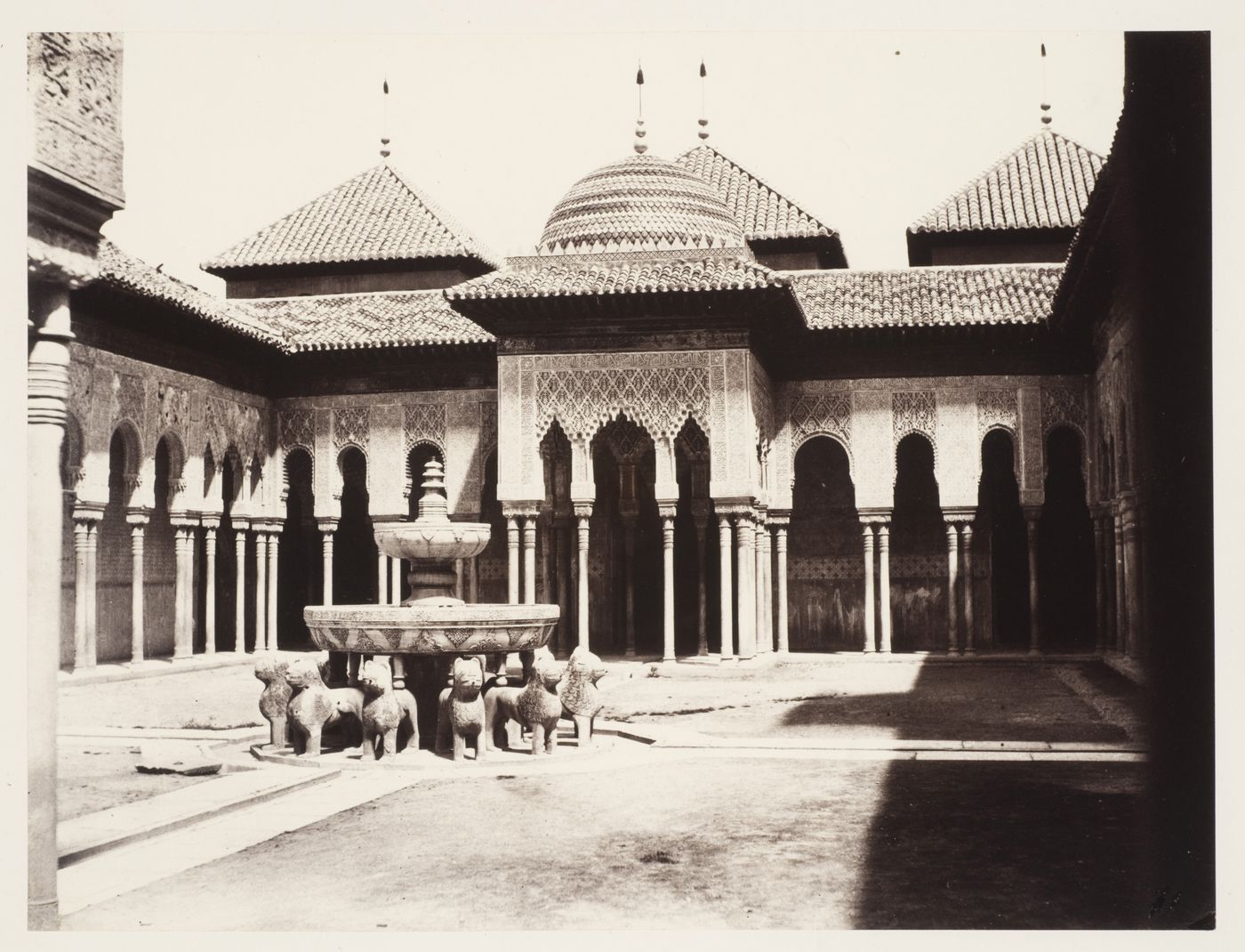 View of the Fountain of the Lions, Alhambra, Granada, Spain