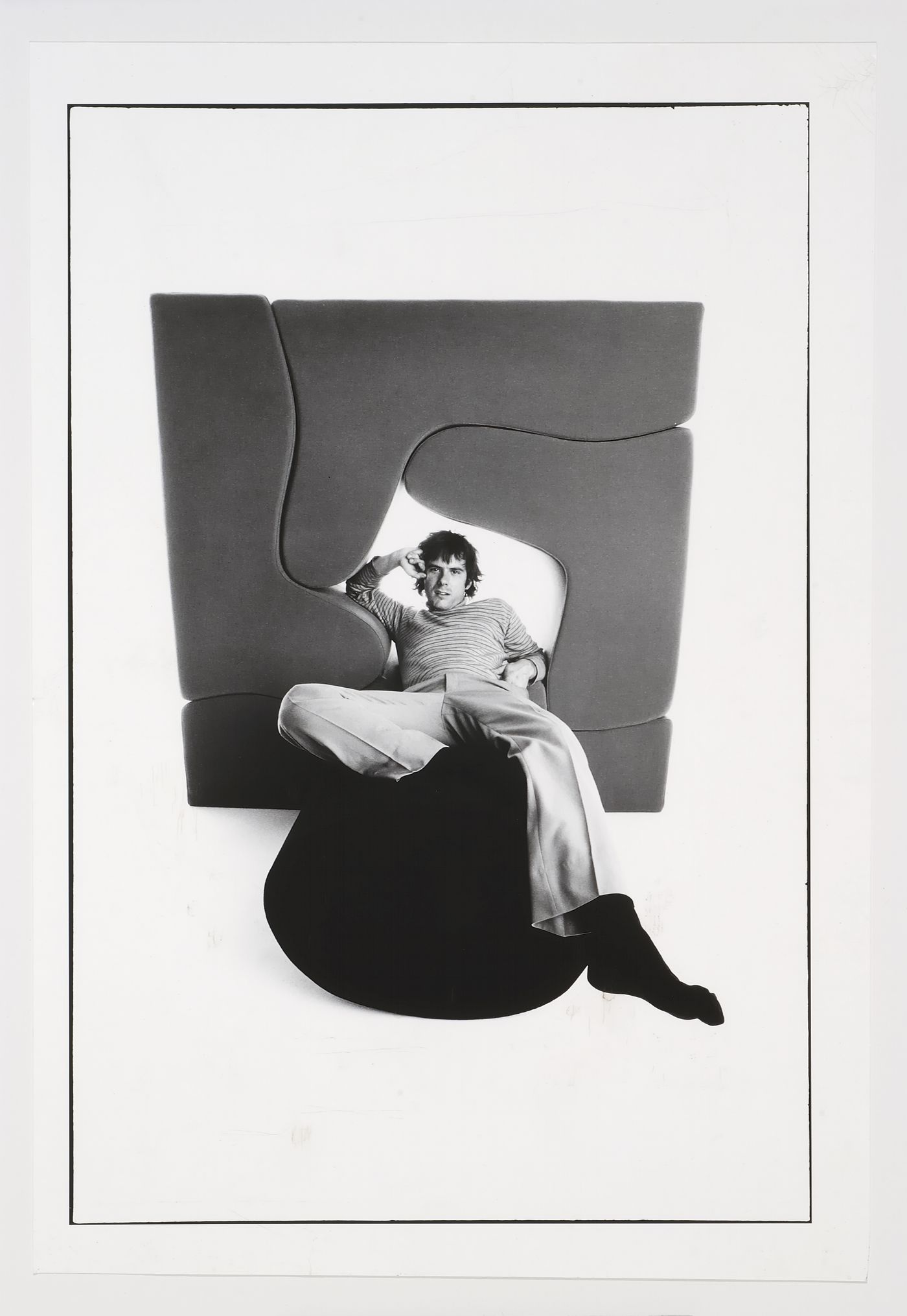 Gordon Matta-Clark in a Malitte Chair designed by Roberto Matta