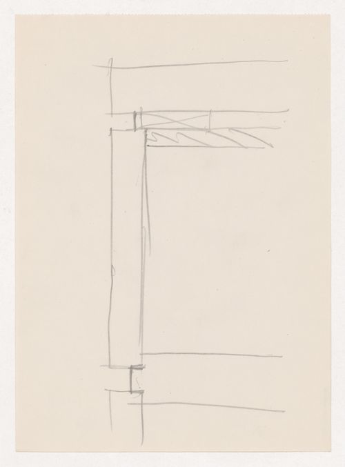 Sketch sectional detail for a window moulding [?] probably for Illinois Institute of Technology