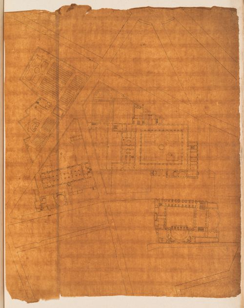 Project for the redevelopment of the École de médecine and surrounding area, Paris: Site plan showing additions and alterations to the buildings