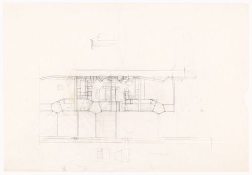 Floor plan with sketches for Edificio per abitazioni in via Conchetta, Milan, Italy