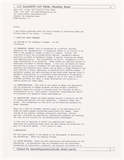 Email from Chris Earl to March on UCLA Symposium