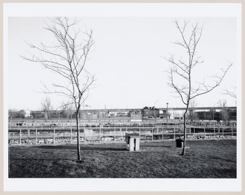View of Lock no. 4 at côte St. Paul looking south across Lachine Canal, Montréal, Québec