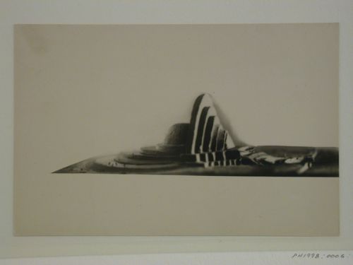 Photograph of a clay [?] model for the first round of competition for a "synthetic theater" in Sverdlovsk, Soviet Union (now Ekaterinburg, Russia)