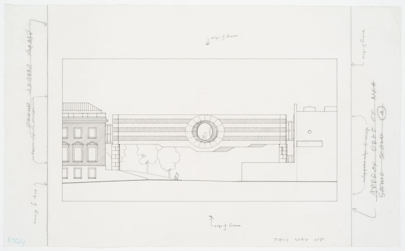 Arthur M. Sackler Museum, Harvard University, Cambridge, Massachusetts: elevation for bridge