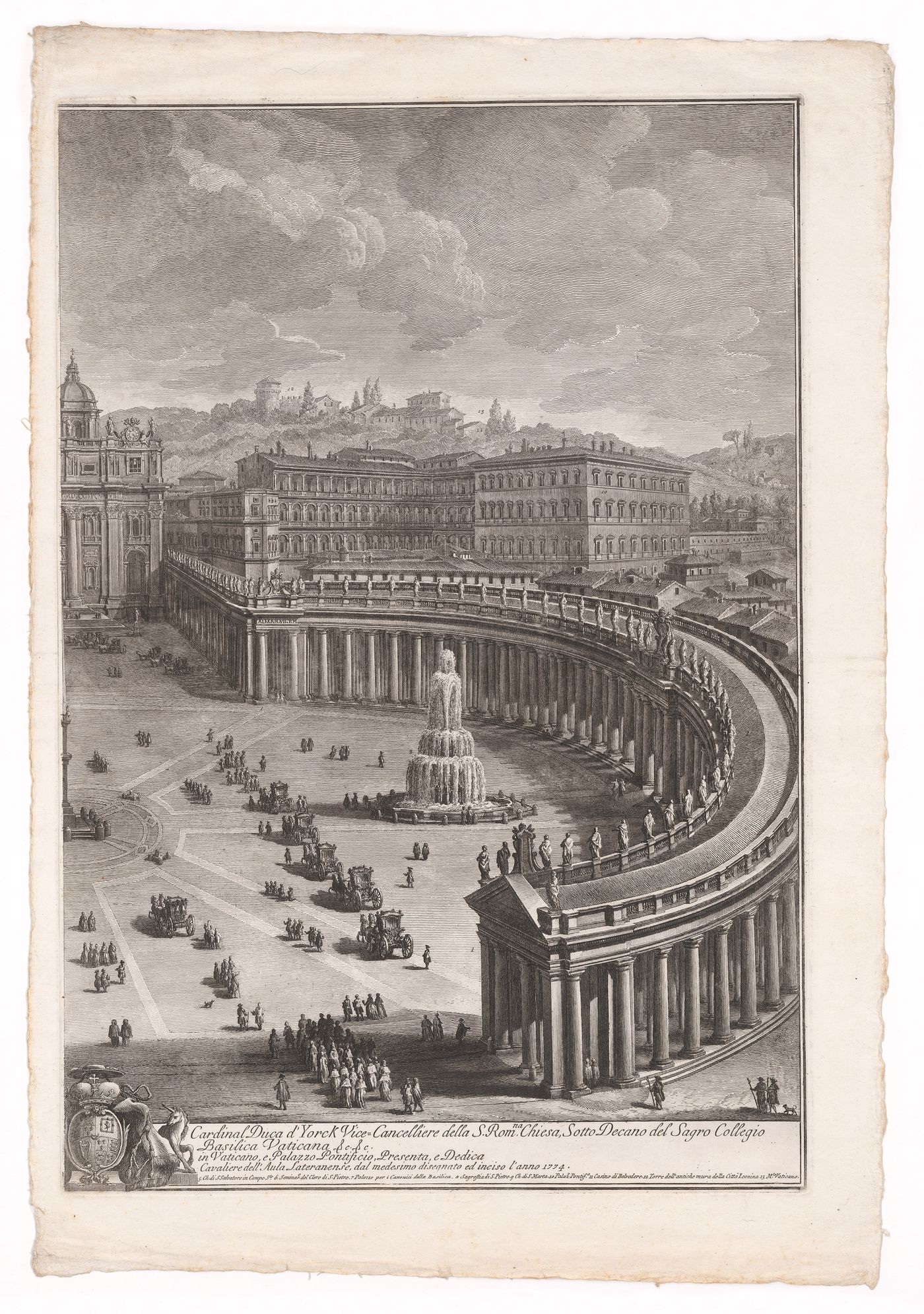 A view of the piazza and basilica of Saint Peter's, Rome
