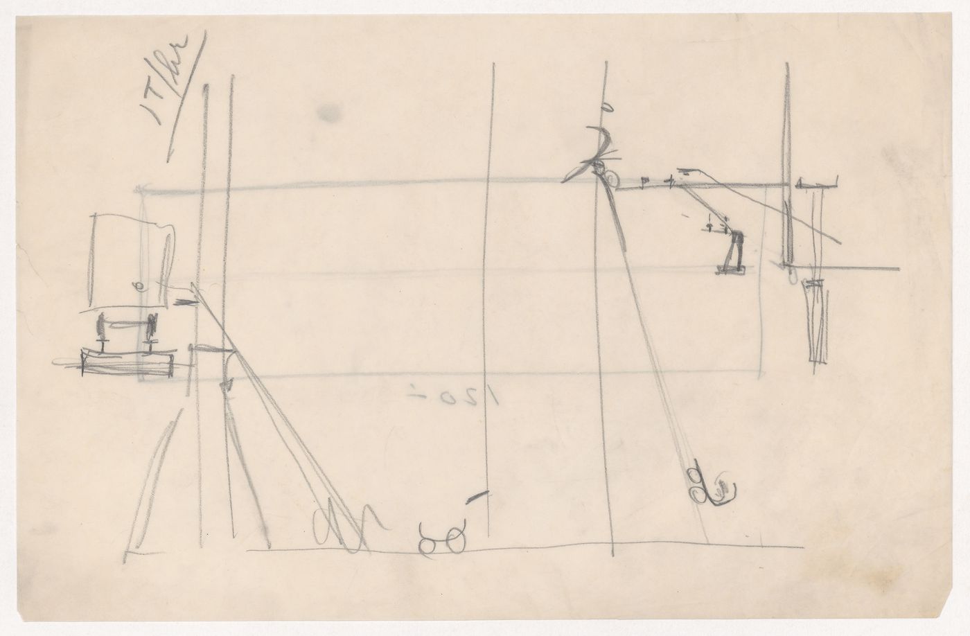 Unidentified sketch, probably for Illinois Institute of Technology; verso: Sketch plan, probably for Illinois Institute of Technology