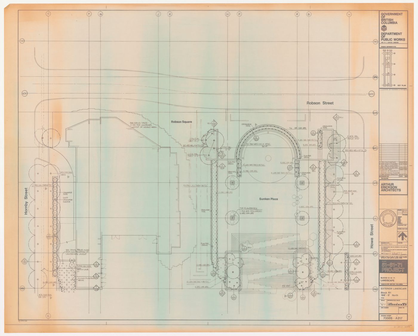 Landscape plan for Robson Square Provincial Government Complex, Vancouver, British Columbia