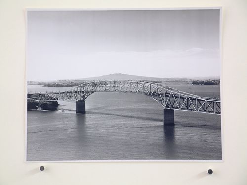Aerial view of the Auckland Harbour Bridge, over the Waitematā Harbour, Auckland, New Zealand