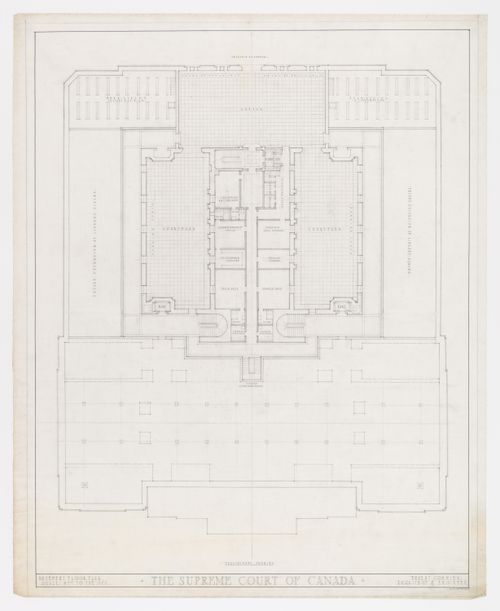 Plan préliminaire du sous-sol, Cour suprême du Canada, Ottawa, Ontario, Canada (1937-1953, 1977)