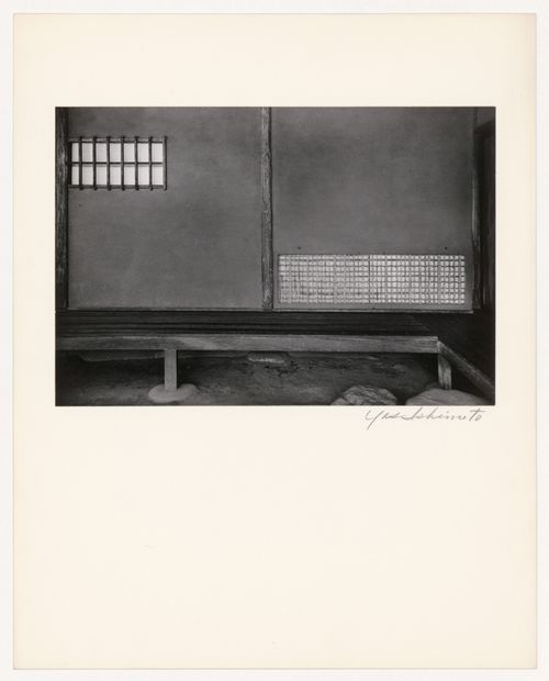 View of the north side of the Shoiken showing the veranda and two windows, Katsura Rikyu (also known as Katsura Imperial Villa), Kyoto, Japan