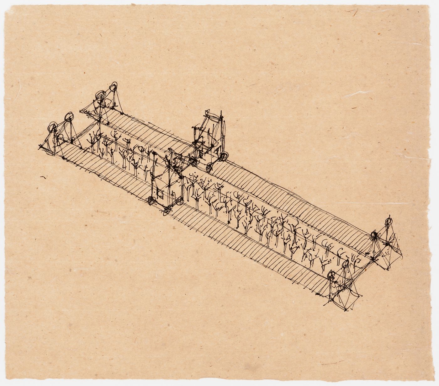 Sketch for Cross-Over House from The Lancaster/Hanover Masque