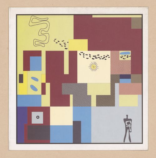 Card with abstract forms designed by Aditya Prakash, based on Le Corbusier’s tapestries in the High Court of Chandigarh, India