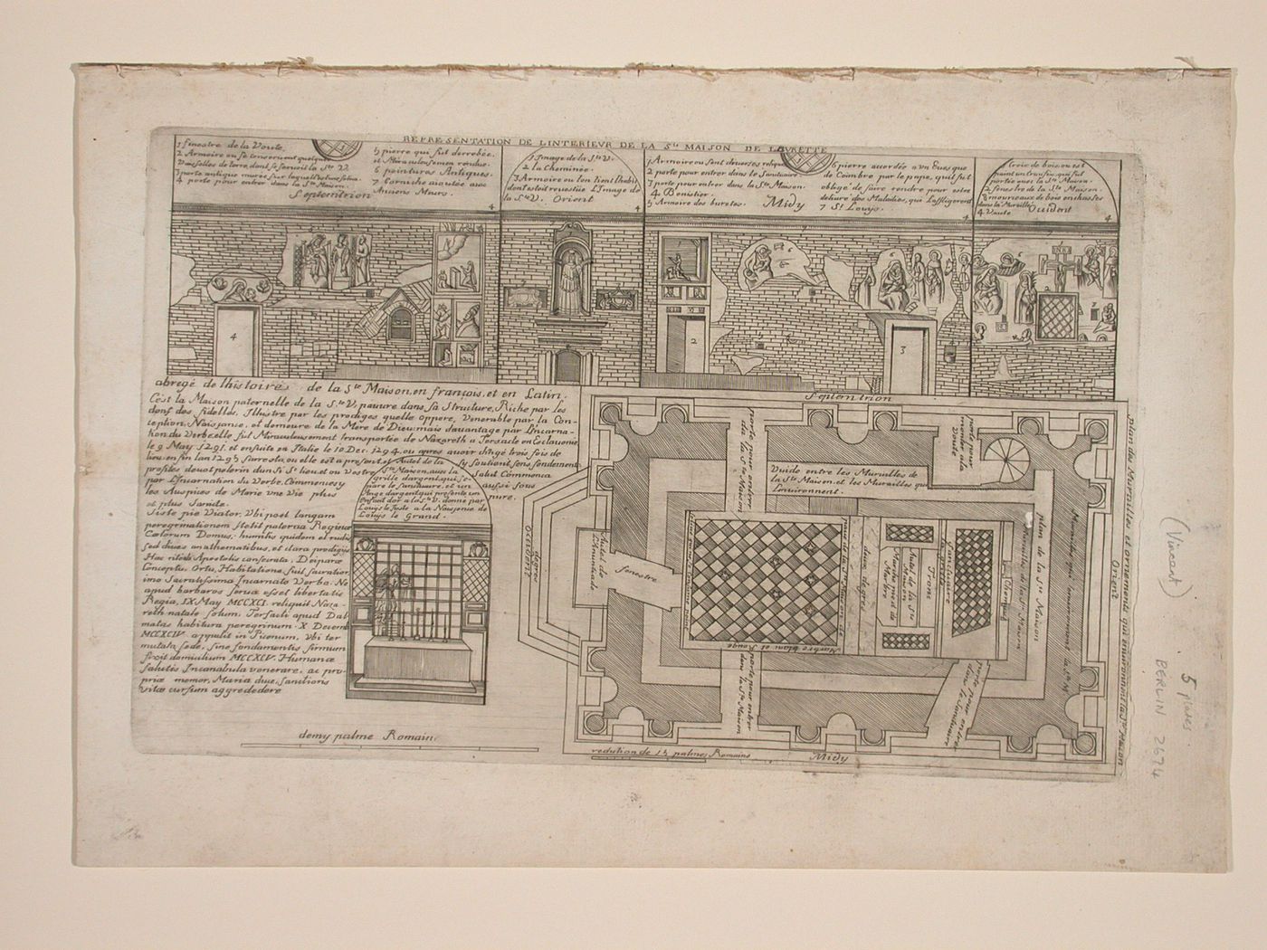Représentation de l'intérieur de la Ste-Maison de Lorette : Abrégé de l'histoire