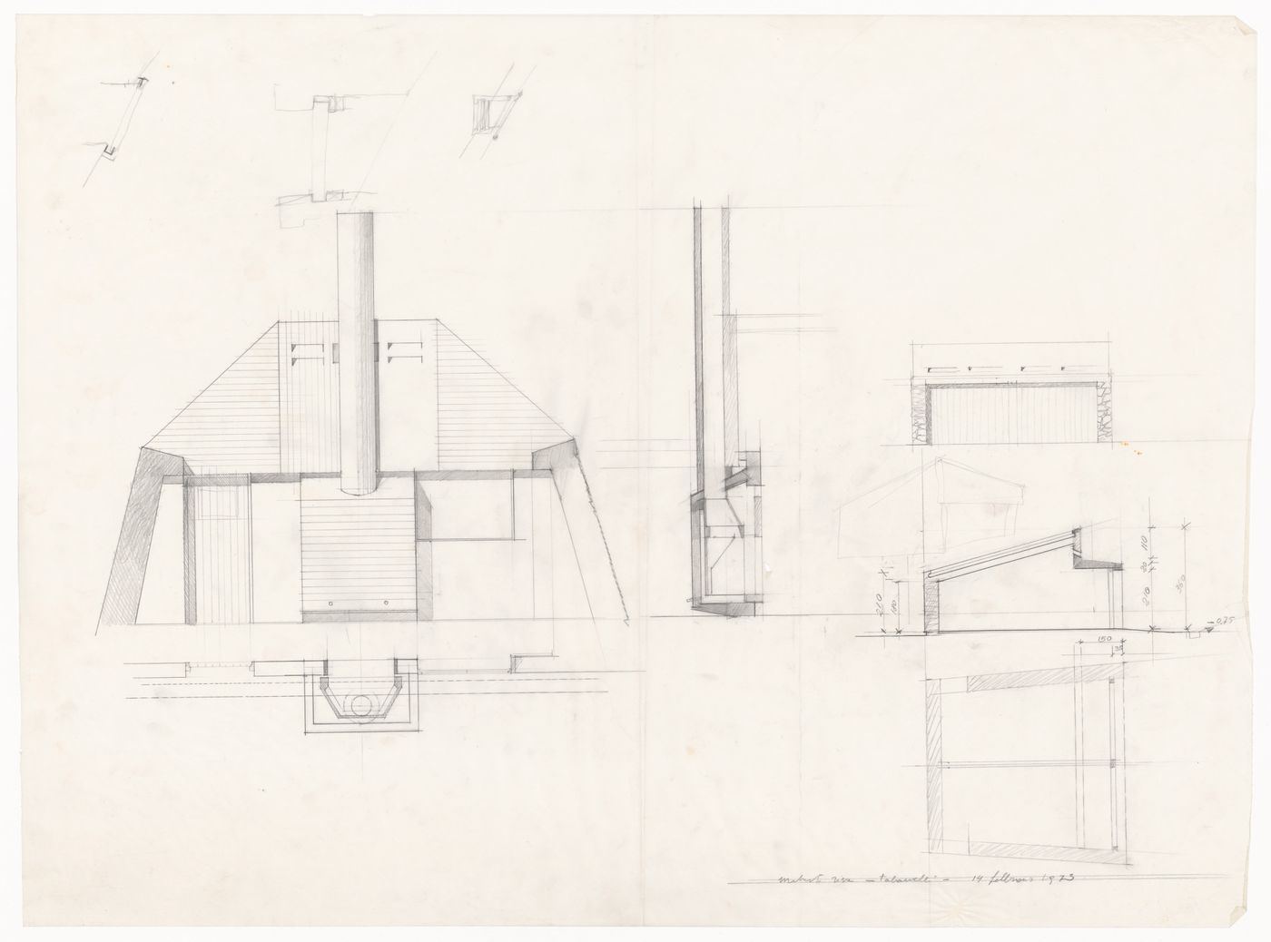 Sections and elevations for Casa Tabanelli, Stintino, Italy