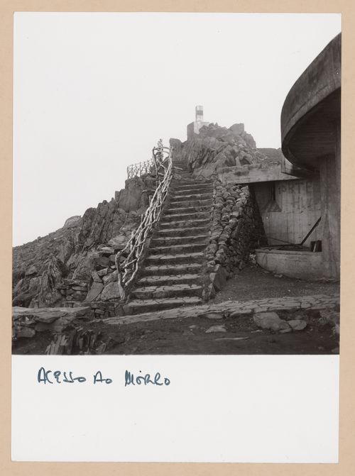 View of access point to project site for Restaurante Pico do Areeiro, Madeira, Portugal
