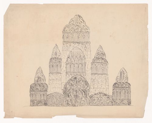 Visionary design for a building with several towers