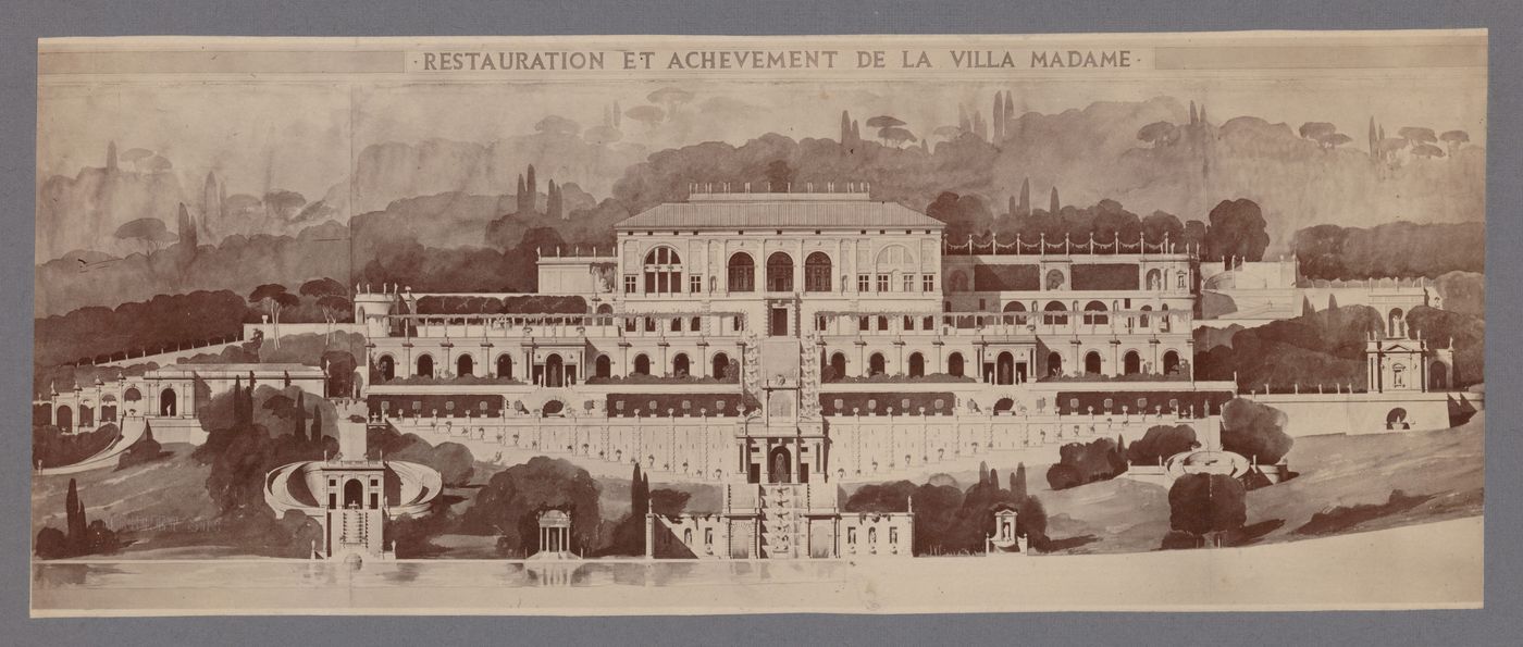 Perspective pour la restauration et l'achèvement de la Villa Madama, Rome, Italie