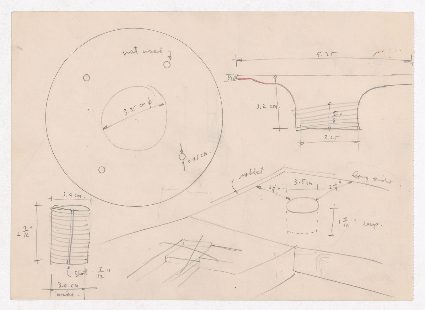 Various documents and drawings including furniture design and office renovation: File G 702