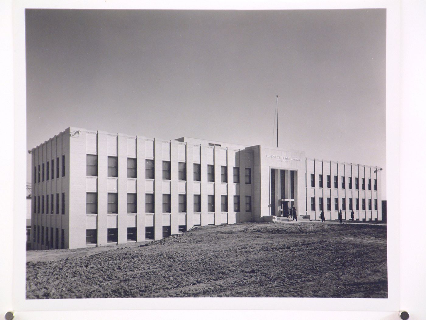 View of the principal façade of the Administration Building and Cafeteria, Keystone Steel and Wire Company Assembly Plant, Preonia, Illinois