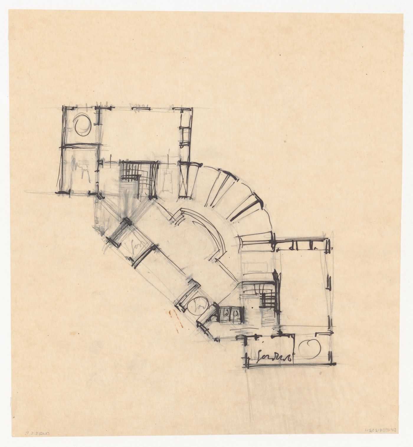 Sketch plan for a city hall for the reconstruction of the Hofplein (city centre), Rotterdam, Netherlands