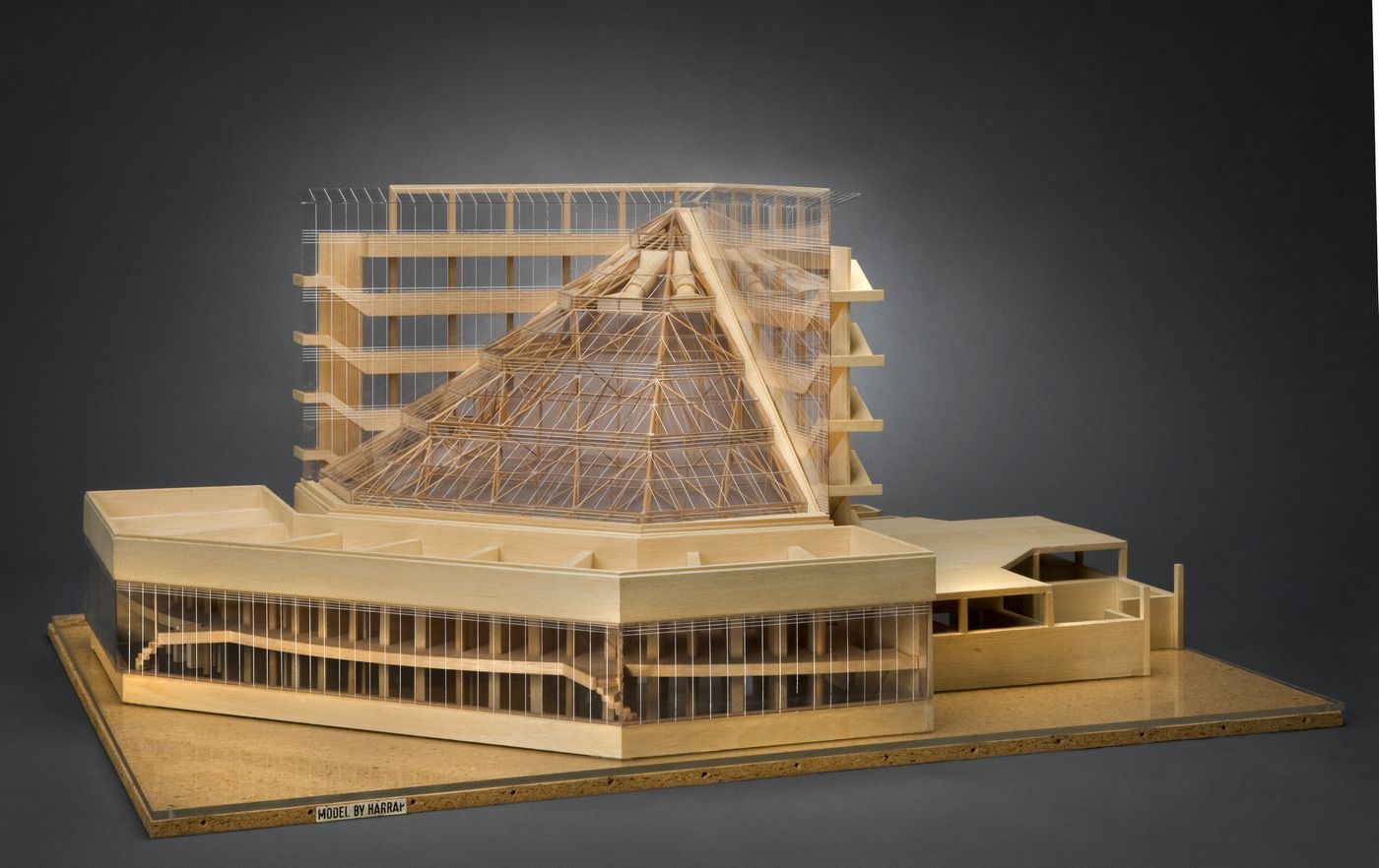 Presentation model for the History Faculty Building, University of Cambridge, displayed in the exhibition Architecture I (1977) at Leo Castelli Gallery
