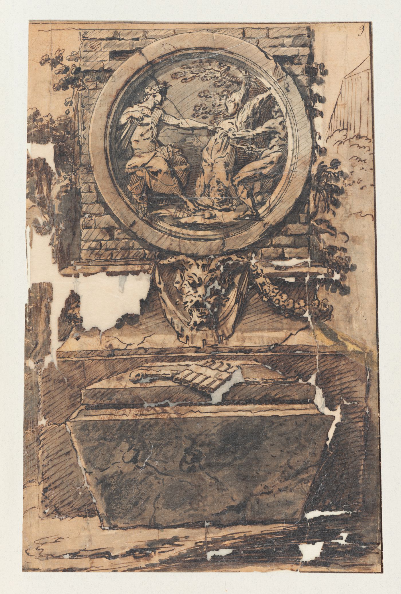 Design for a funeral monument for the 1636 French edition of Cesare Ripa's "Iconologie"