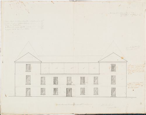 Principal elevation for the house, Domaine de la Vallée