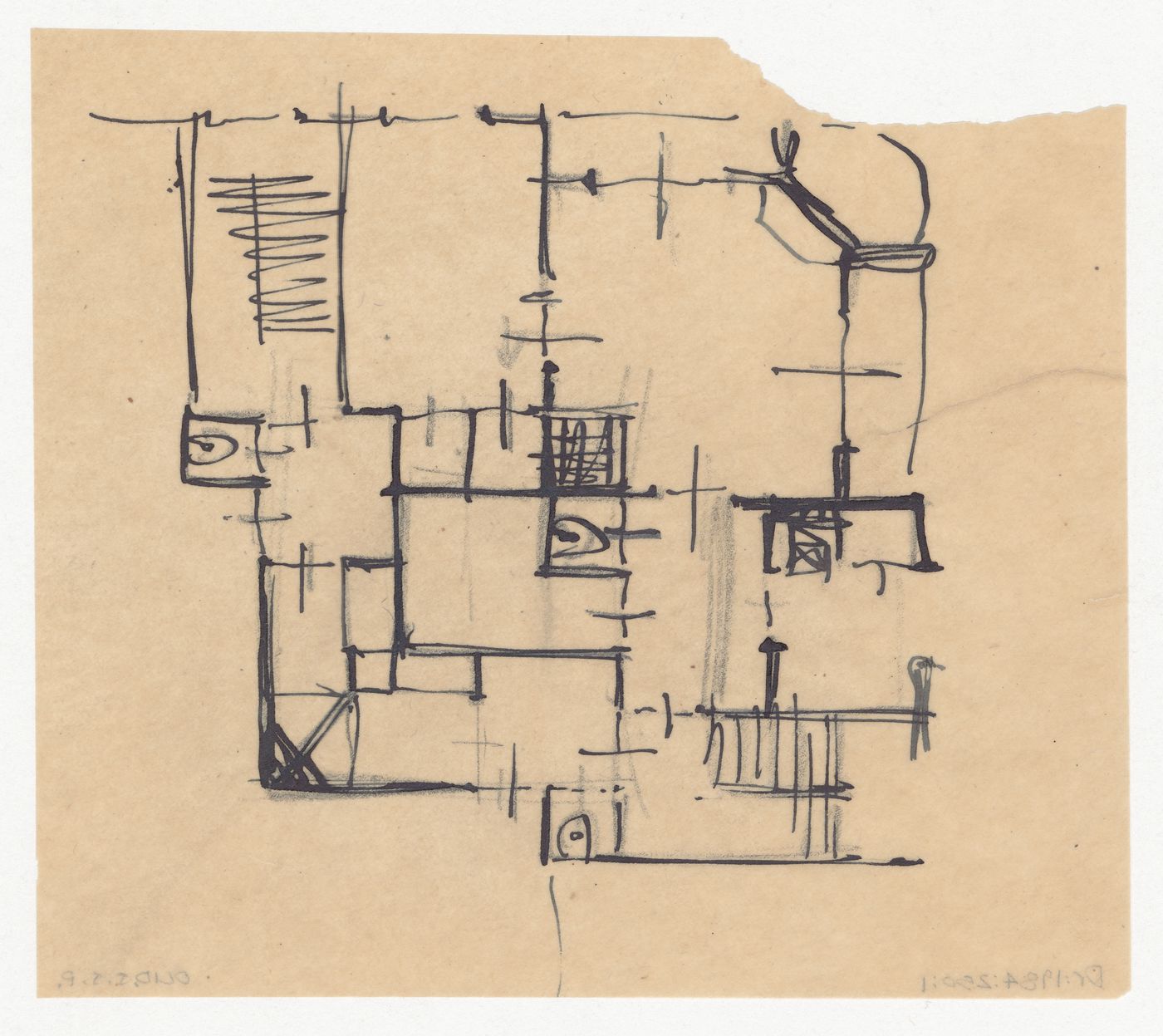 Sketch plan, possibly for Block 9, Spangen Housing Estate, Rotterdam, Netherlands