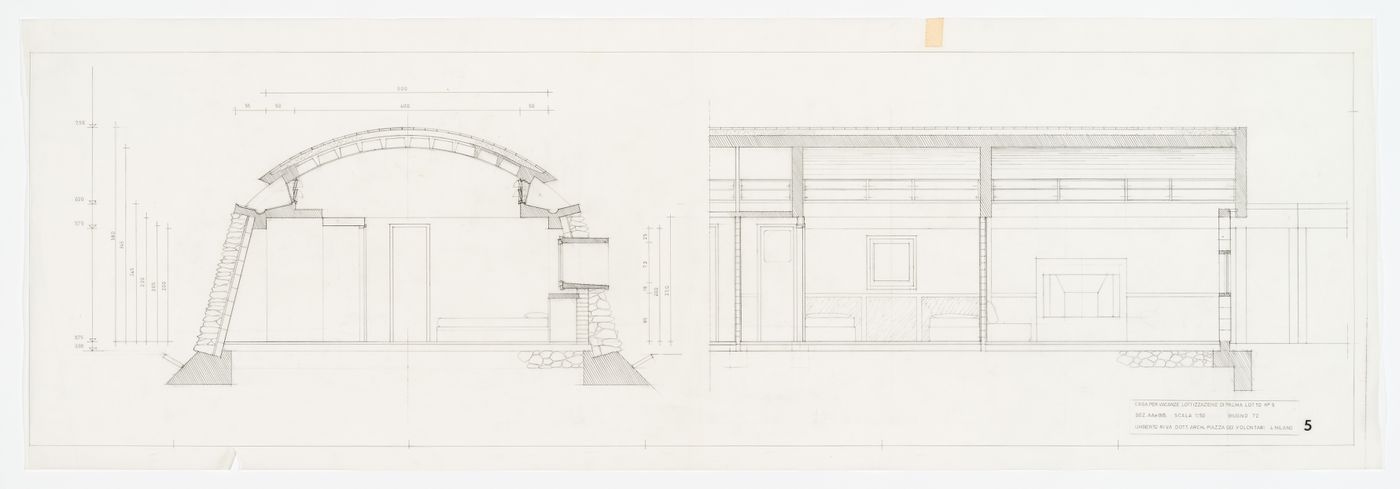 Sections for Casa Tabanelli, Stintino, Italy