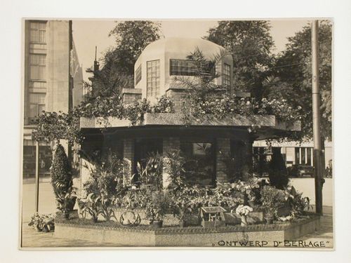 View of Buitenhof Kiosk with plants on display, Buitenhof Square, The Hague, Netherlands
