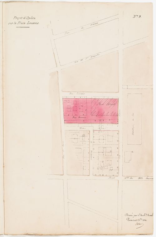 Project no. 9: Site plan for an opera house for the Académie royale de musique, place Louvois