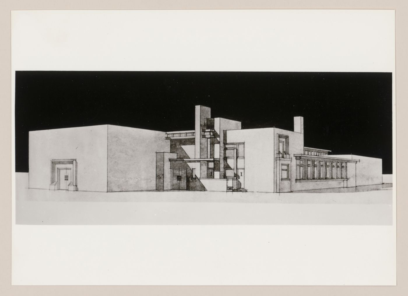 Photograph of a perspective drawing for a winery, Purmerend, Netherlands